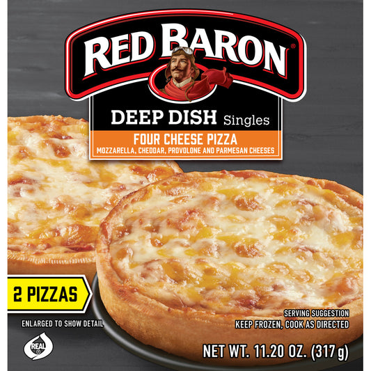 Red Baron deep dish four cheese pizza 