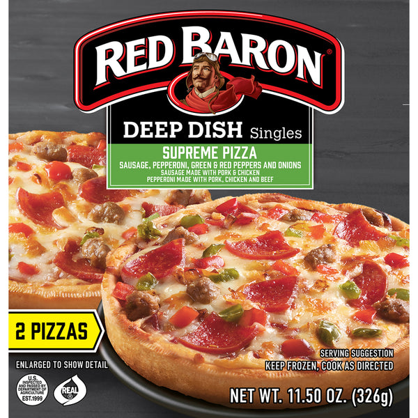Red Baron® Frozen Pizza – RED BARON® Singles Supreme Deep Dish Pizza