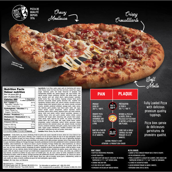 Red Baron Fully Loaded Meat Lover's Hand Tossed Crust Frozen Pizza