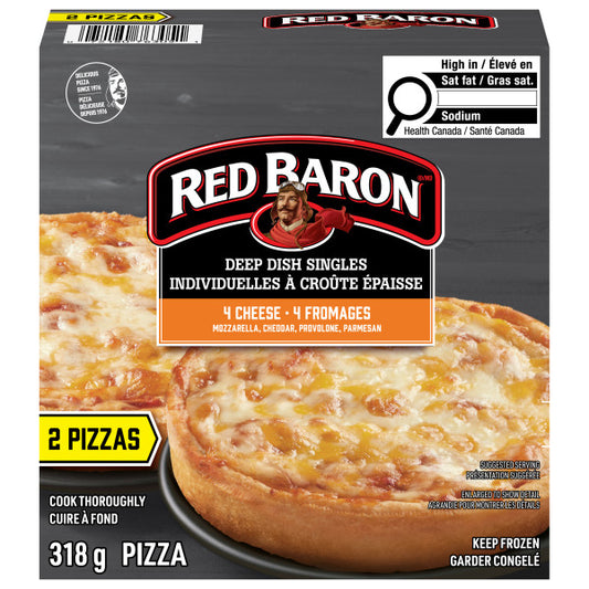 Red Baron Deep Dish Singles Four Cheese Frozen Pizza