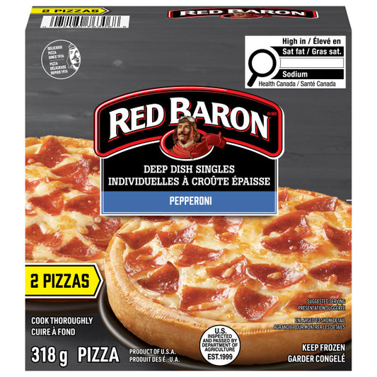 Red Baron Deep Dish Singles Pepperoni Frozen Pizza
