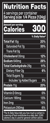 red baron supreme pizza nutrition facts