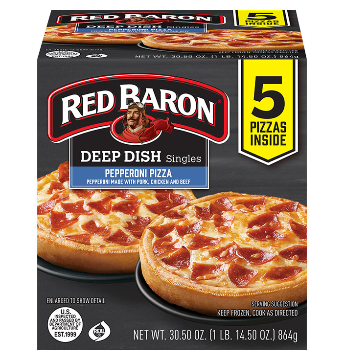 RED BARON® Singles Pepperoni Deep Dish Pizza (5 pack)
