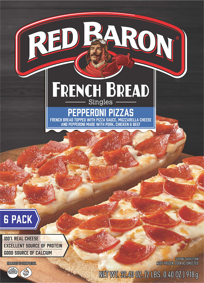 RED BARON® Pepperoni French Bread Pizza Singles Six Pack